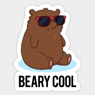 Beary Cool Cute Funny Bear Pun Sticker